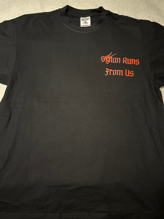 "Satan Runs From Us" Heavyweight Shirts